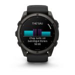 Garmin Fenix 9 – 51mm, DLC Titanium (Black Silicone Band)