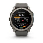 Garmin Fenix 9 – 51mm, Titanium (Pebble Gray Silicone Band)