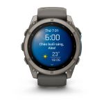 Garmin Fenix 9 – 51mm, Titanium (Pebble Gray Silicone Band)