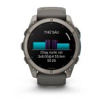 Garmin Fenix 9 – 51mm, Titanium (Pebble Gray Silicone Band)