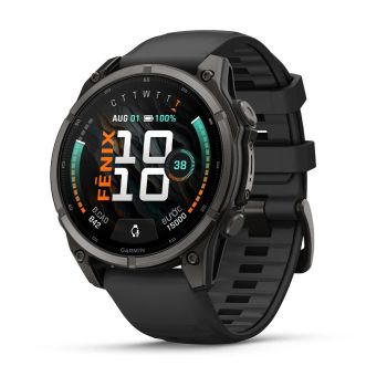 Garmin fēnix 9 – 47mm, DLC Titanium (Black Silicone Band)