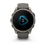 Garmin Fenix 9 – 47mm, Titanium (Pebble Gray Silicone Band)