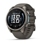 Garmin Fenix 9 – 47mm, Titanium (Pebble Gray Silicone Band)