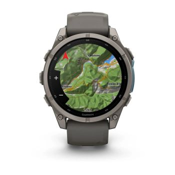 Garmin Fenix 9 – 47mm, Titanium (Pebble Gray Silicone Band)