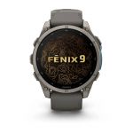 Garmin Fenix 9 – 47mm, Titanium (Pebble Gray Silicone Band)