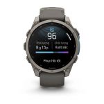 Garmin Fenix 9 – 47mm, Titanium (Pebble Gray Silicone Band)