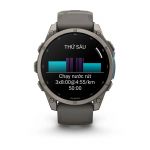 Garmin Fenix 9 – 47mm, Titanium (Pebble Gray Silicone Band)