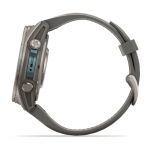 Garmin Fenix 9 – 43mm, Titanium (Pebble Gray Silicone Band)