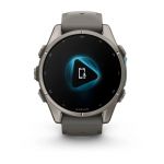 Garmin Fenix 9 – 43mm, Titanium (Pebble Gray Silicone Band)