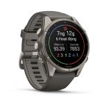 Garmin Fenix 9 – 43mm, Titanium (Pebble Gray Silicone Band)