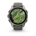Garmin Fenix 9 – 43mm, Titanium (Pebble Gray Silicone Band)