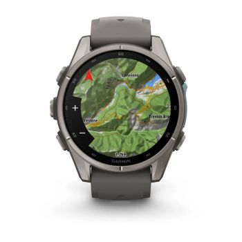 Garmin Fenix 9 – 43mm, Titanium (Pebble Gray Silicone Band)
