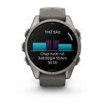 Garmin Fenix 9 – 43mm, Titanium (Pebble Gray Silicone Band)