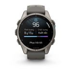Garmin Fenix 9 – 43mm, Titanium (Pebble Gray Silicone Band)