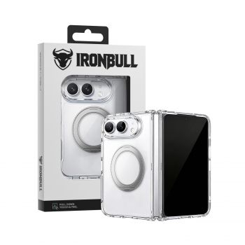 Ốp lưng Magsafe iPhone Duo Mipow Ironbull Tempered Glass Stand Transparent