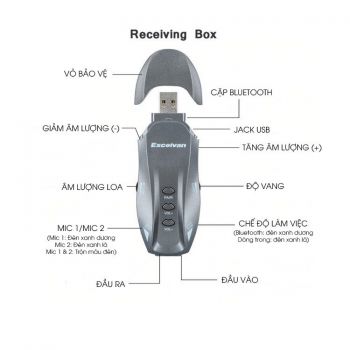 Micro karaoke không dây Excelvan K18U, 2 mic
