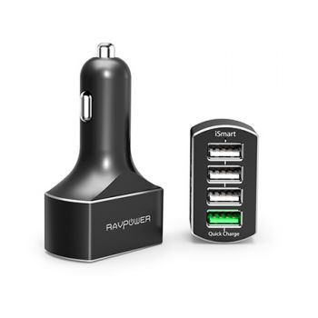 Sạc ô tô RAVPower 4 cổng, 54W, Quick Charge 3.0