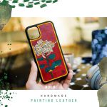 Bold Handmade Painting Leather Case - Cúc đỏ