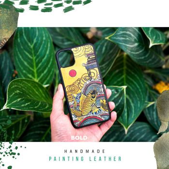 Bold Handmade Painting Leather Case - Cá chép vượt vũ môn