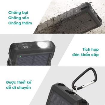 Pin dự phòng năng lượng mặt trời RAVPower RP-PB083, 25000mAh, QC3.0, USB-C