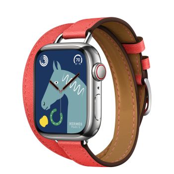Apple Watch Series 8 Hermès, 41mm Silver Stainless Steel Case with Attelage Double Tour
