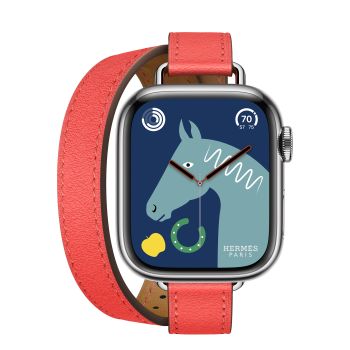 Apple Watch Series 8 Hermès, 41mm Silver Stainless Steel Case with Attelage Double Tour